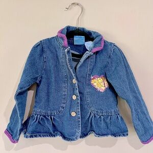 Vintage Disney Princesses Jean Jacket Size 24M‎ Cinderella Sleeping Beauty Belle